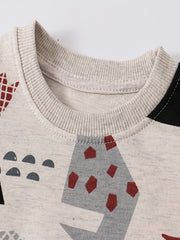 Baby Boys Dinosaur Print Pullover Sweatshirt Top