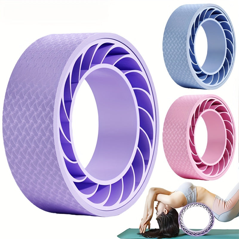 1pc PVC Double Layer Yoga Wheel Non-slip Roller Pilates Equipment