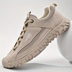 Men's Leather Stitch Sneakers Wear resistant Non Slip Outdoor Shoes