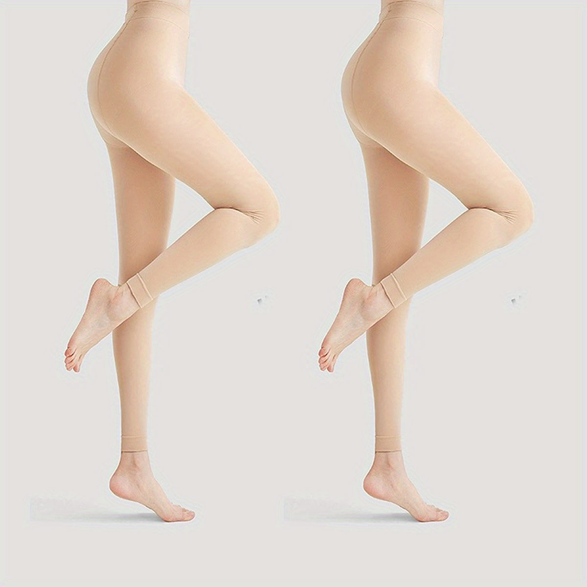 2 Pack Opaque High Waist Slim Pantyhose Women's Stockings