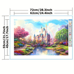 DIY Cross Stitch Kit Rainbow Castle Scenery Embroidery 11CT Printed On Canvas