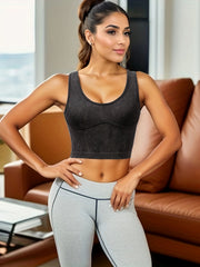 Women's Ribbed Seamless Tank Top for Sports Gym Yoga