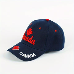 Unisex Sunshade Breathable Adjustable Baseball Cap With Maple Leaf Embroidery