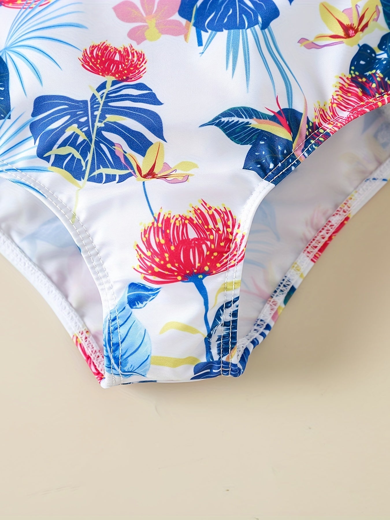 Girls' Floral One Shoulder Swimsuit - Stylish & Comfortable