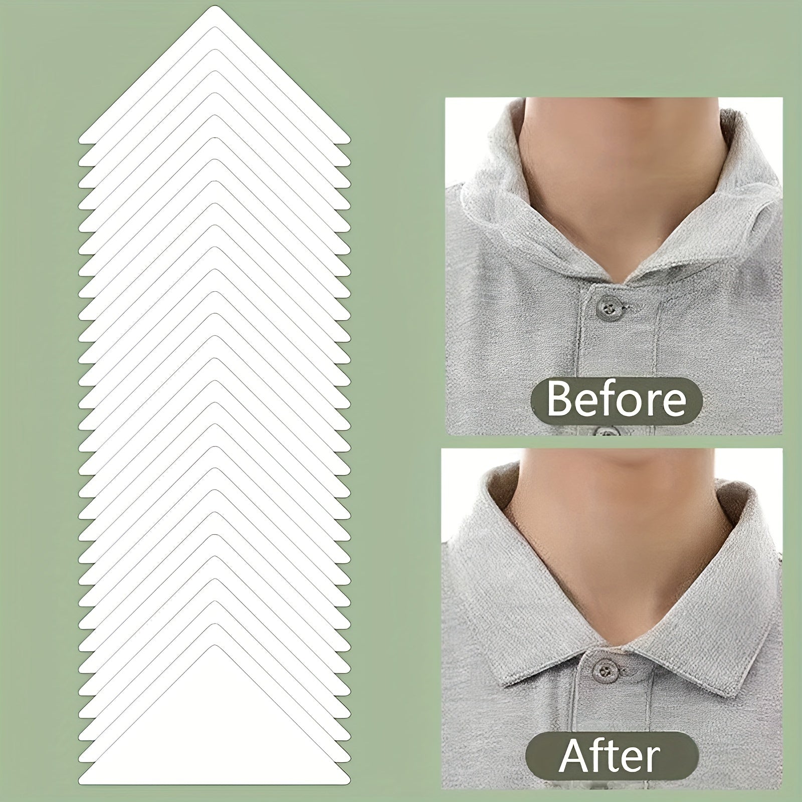 10pcs Self Adhesive Collar Styling Patches Shirt Collar Shape Support