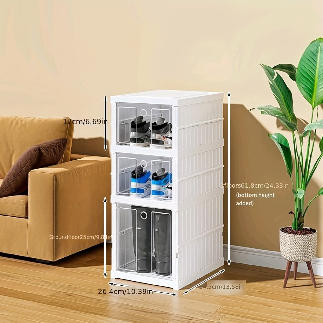 Plastic Folding Shoes Storage Box Cabinet 3 6 layer Shoes Cabinet