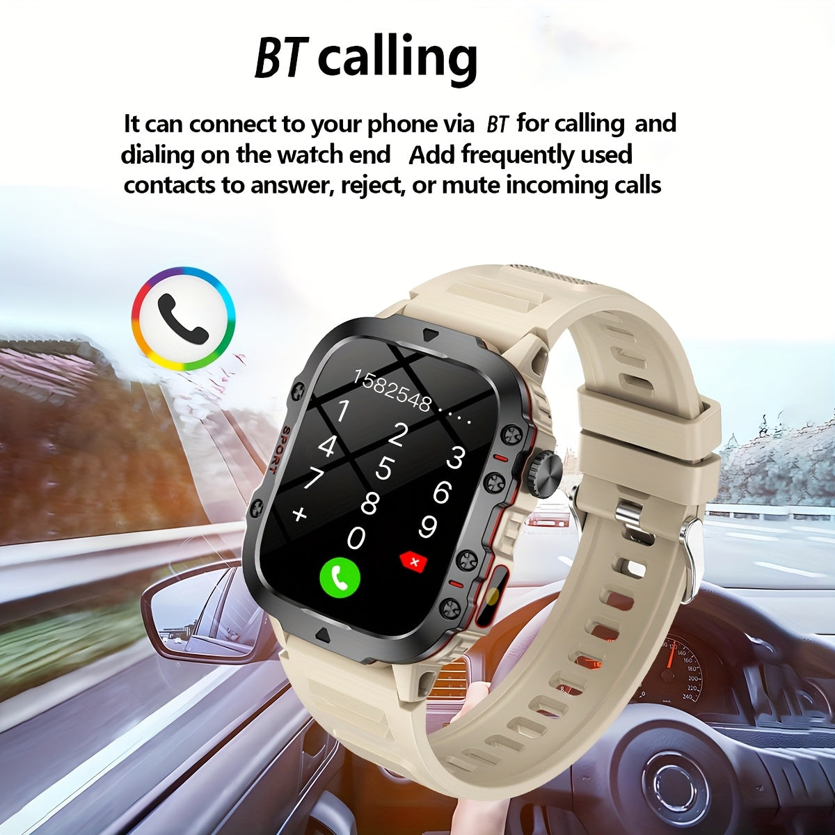 Unisex Smart Watch LED Flashlight Music Alerts Pedometer