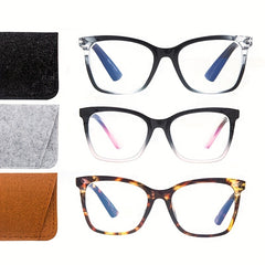 3 Pairs Men's Anti Light Glasses with Glasses Bag and Cloth