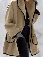 Waterfall Collar Overcoat Open Front Long Sleeve Outerwear