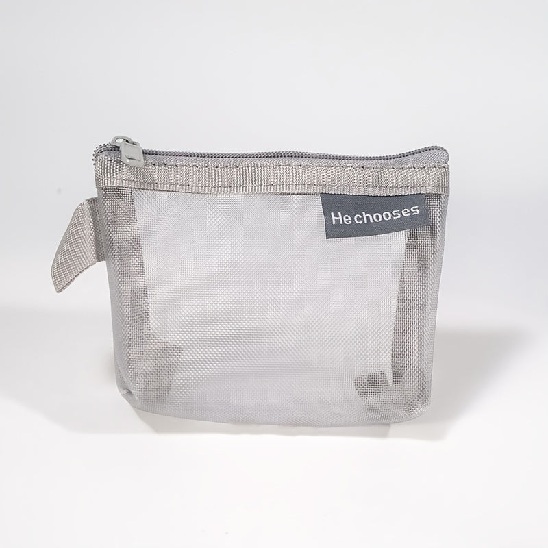 Small Mesh Coin Purse Makeup Pouch Travel Organizer