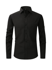 Men's Turndown Collar Shirt with Chest Pocket