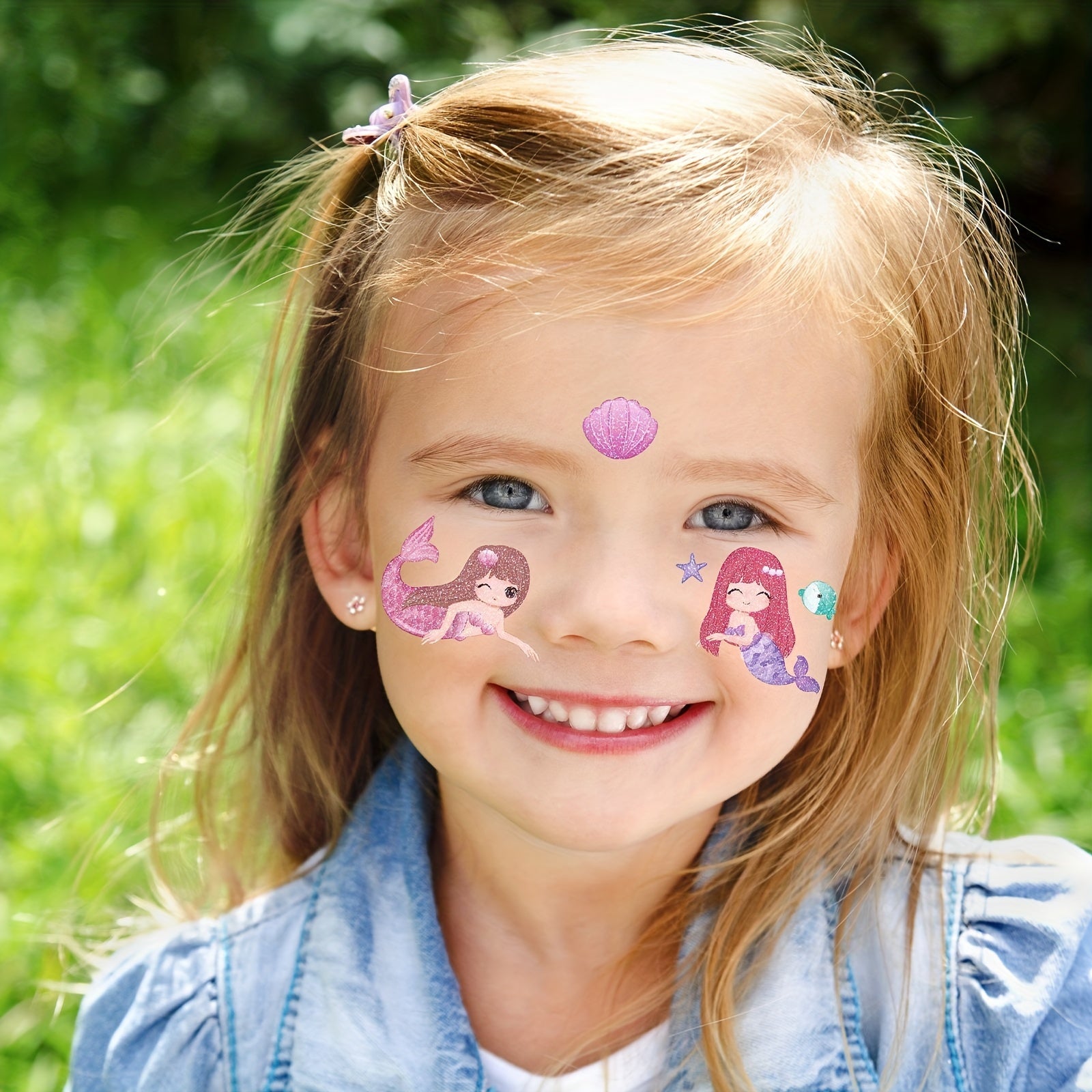 10pcs Mermaid Glitter Waterproof Tattoo Sticker for Kids