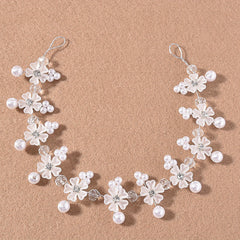 Pearl & Rhinestone Hairband Soft Vines Wreath for Party Hairstyles