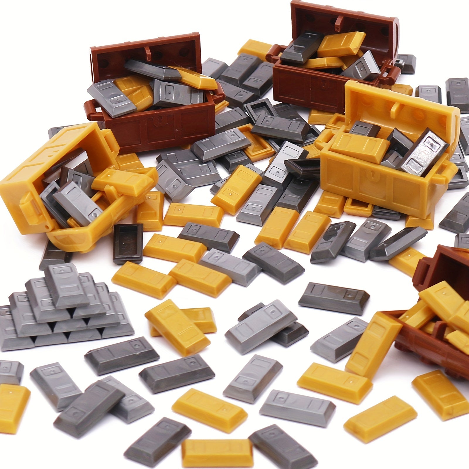 116pcs Pirate Treasure Building Set with Golden Brick Bars and Chest