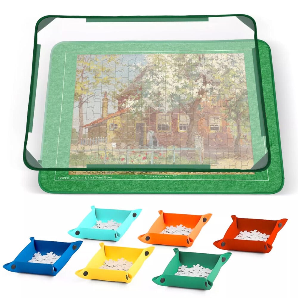 Jigsaw Puzzle Board 32x22 with 6 Sorting Trays & Cover