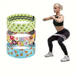 Food Printed Yoga Resistance Bands Elastic Stretching Tension Bands