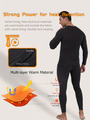 TELALEO Men's Compression Thermal Underwear Base Layer for Winter