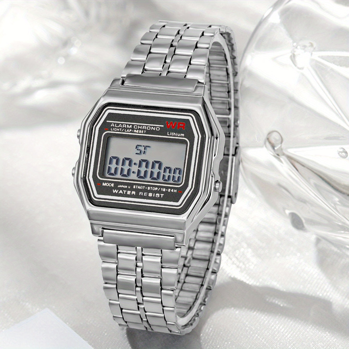 Adjustable Business Electronic Watch with Steel Strap