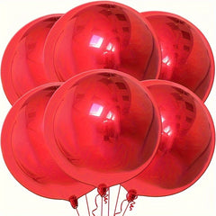 6pcs Red Metal Balloons for Year Christmas Wedding Decoration