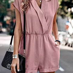 Casual V Neck Romper Jumpsuit