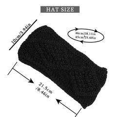 Knitted Headband Women Winter Boho Classic Cable Bow Turban Headband