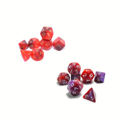 Mini Dice Set Red & Purple Polyhedral Dice for Board Game