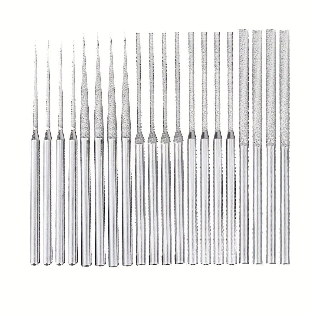 20pcs Diamond Drill Bit 5 Shapes Shank Diamond Grinding Tool Rotary Tool