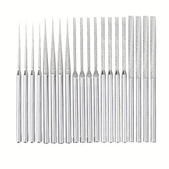 20pcs Diamond Drill Bit 5 Shapes Shank Diamond Grinding Tool Rotary Tool