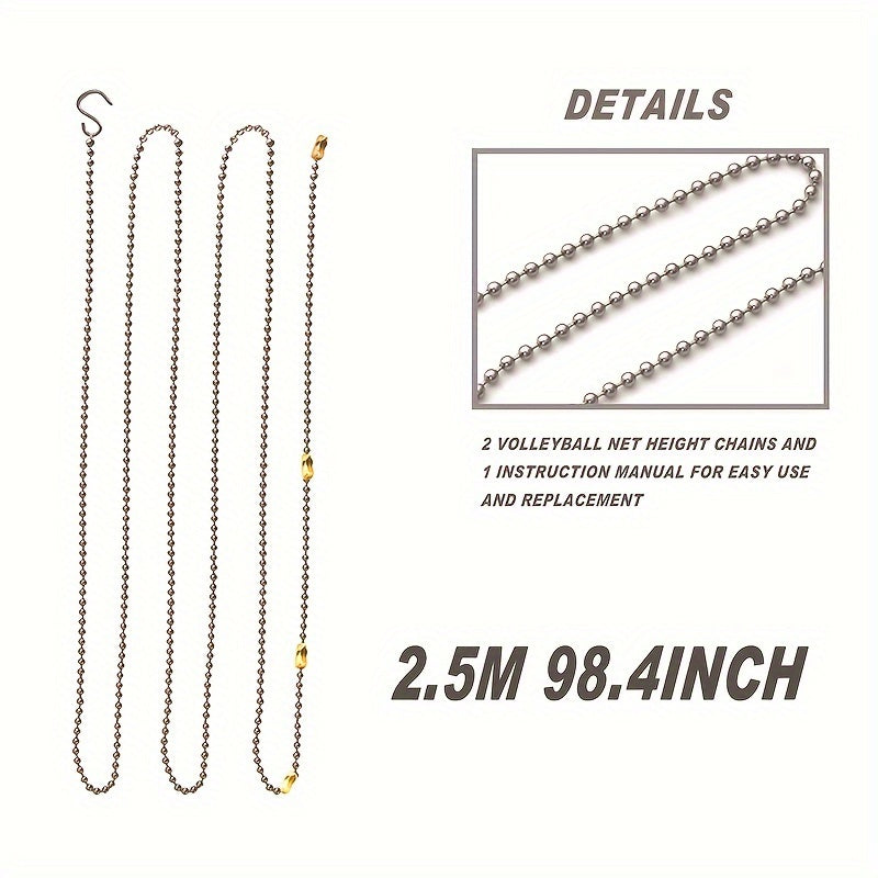2pcs Volleyball Net Height Measurement Chains Volleyball Referee Equipment