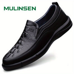 Men's Soft Sole PU Leather Loafer Shoes Non-slip Slip On Shoes