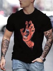 Men's Hand Print T-shirt - Active, Stretch, Breathable Tee
