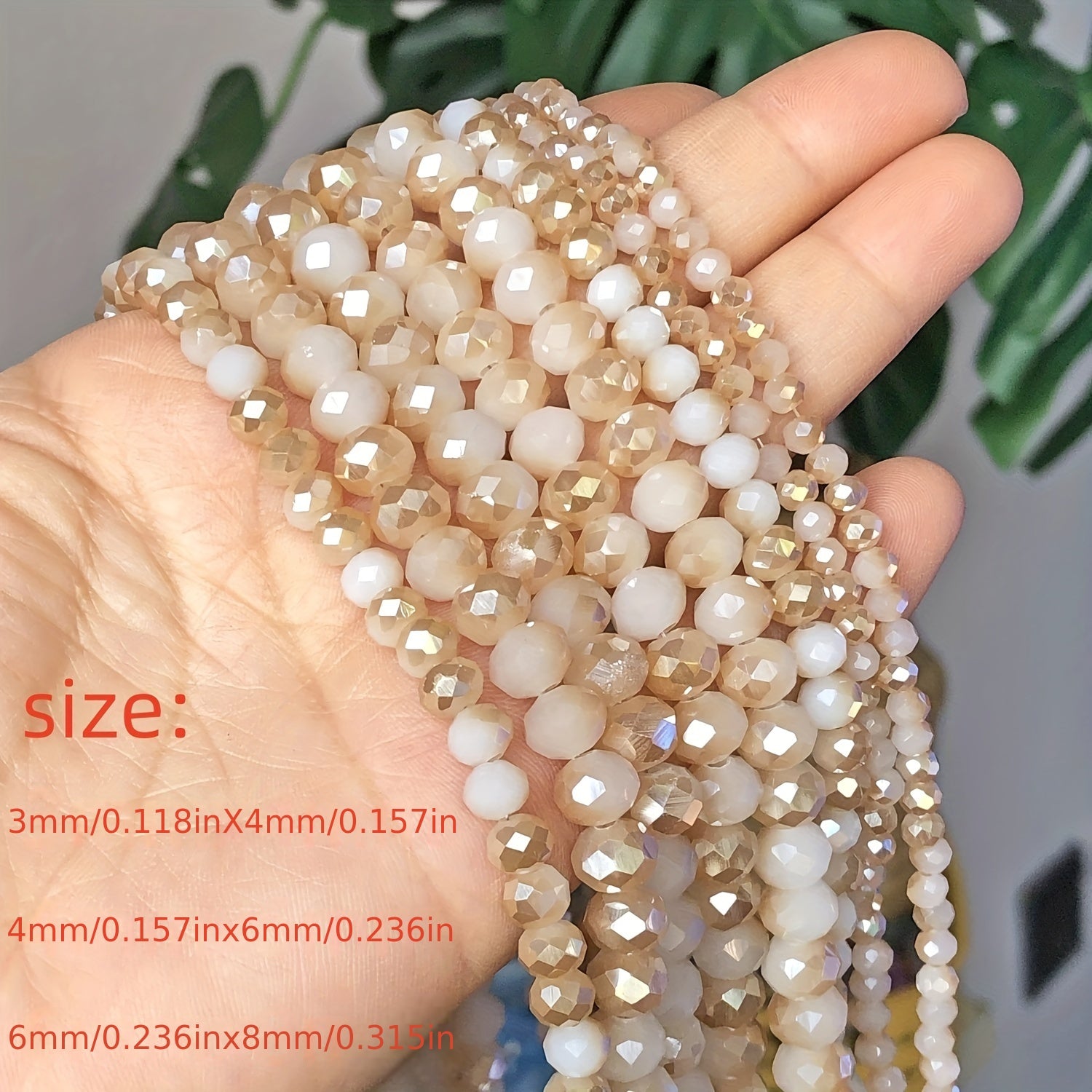 Porcelain Brown Rondelle Crystal Glass Beads