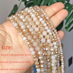 Porcelain Brown Rondelle Crystal Glass Beads