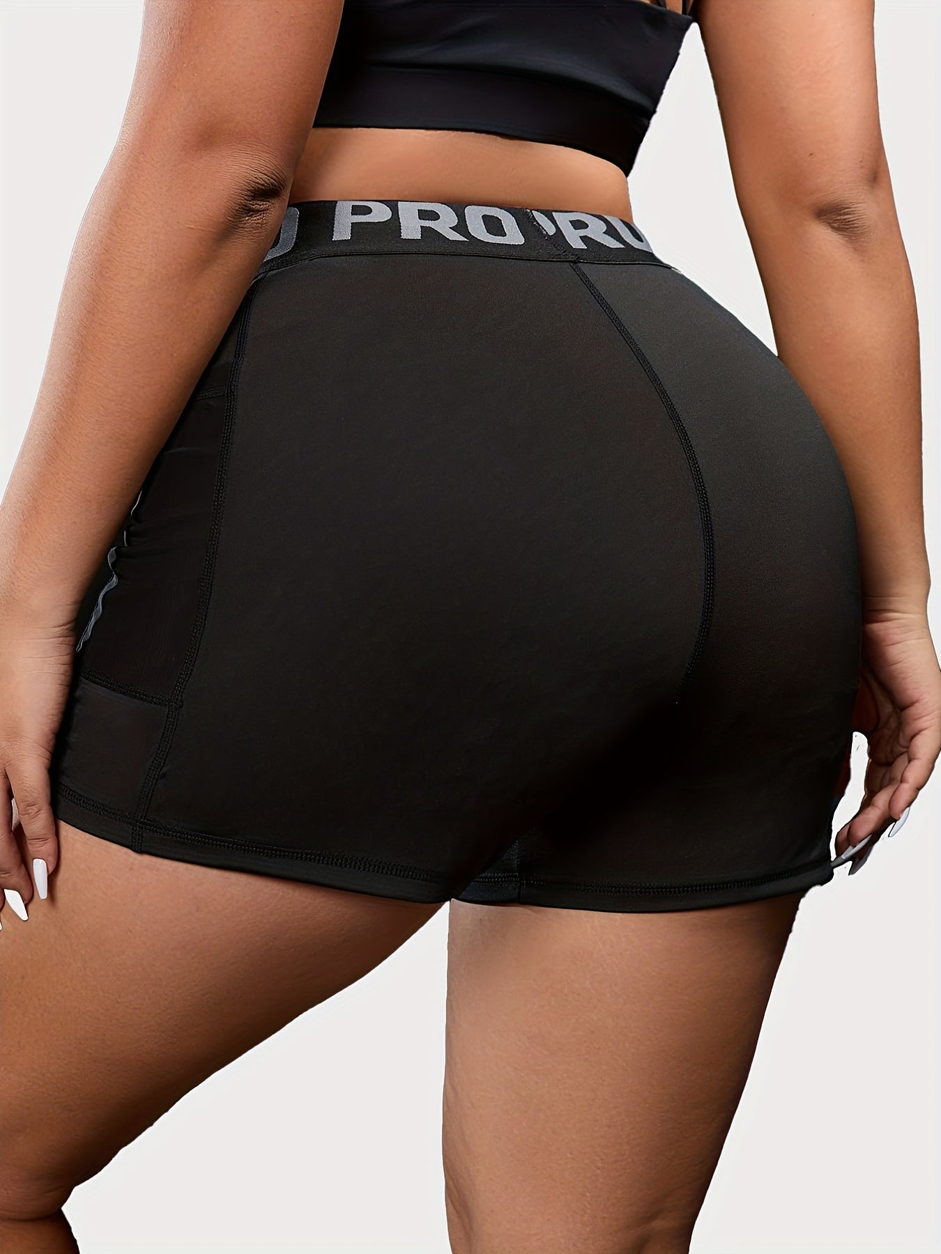 Sports Shorts Women's Plus High Rise High Stretch Shorts