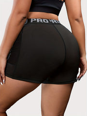 Sports Shorts Women's Plus High Rise High Stretch Shorts