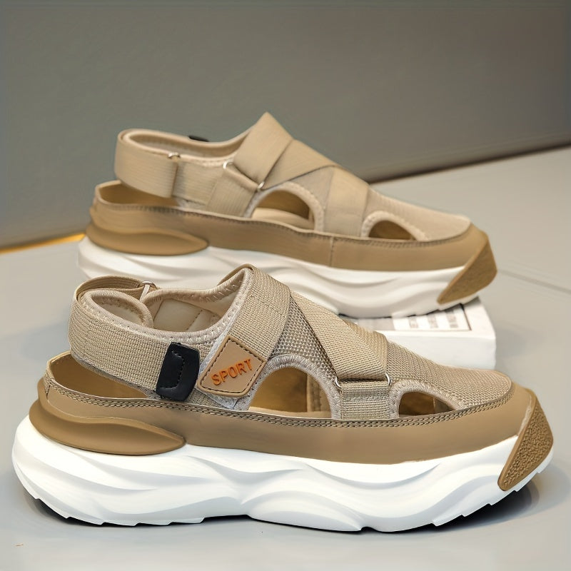 Men's Platform Sandals Hook And Loop Fastener Shoes
