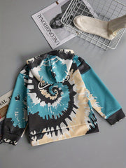 Spiral 3D Print Boys Hooded Sweatshirt for Spring Fall