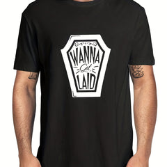 Men's Letter Print T shirt Casual Tee Spring Summer Outdoor