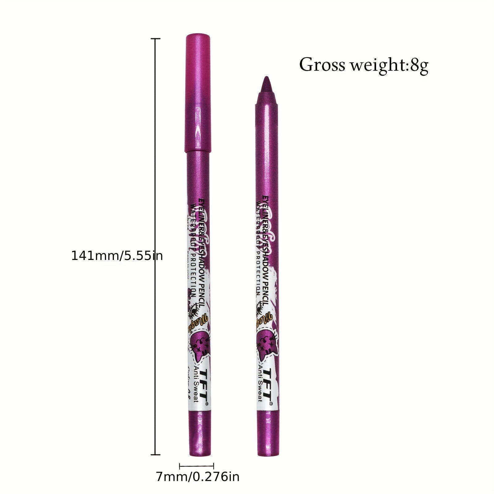 14 Colors Waterproof Eyeliner Pencil Multicolor Dual Use Eye Makeup Pen
