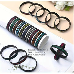60 Inspirational Rubber Bracelets Motivational Quote Wristbands