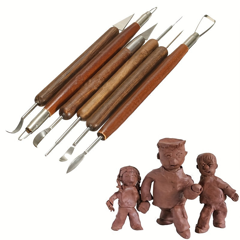 6pcs Cermaic Sculpting Tools Pottery Woodwork Sculpting Tool Kit
