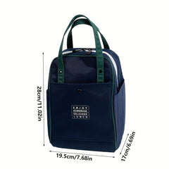 Insulated Lunch Bag Double Zip Waterproof Easy Carry Students Office