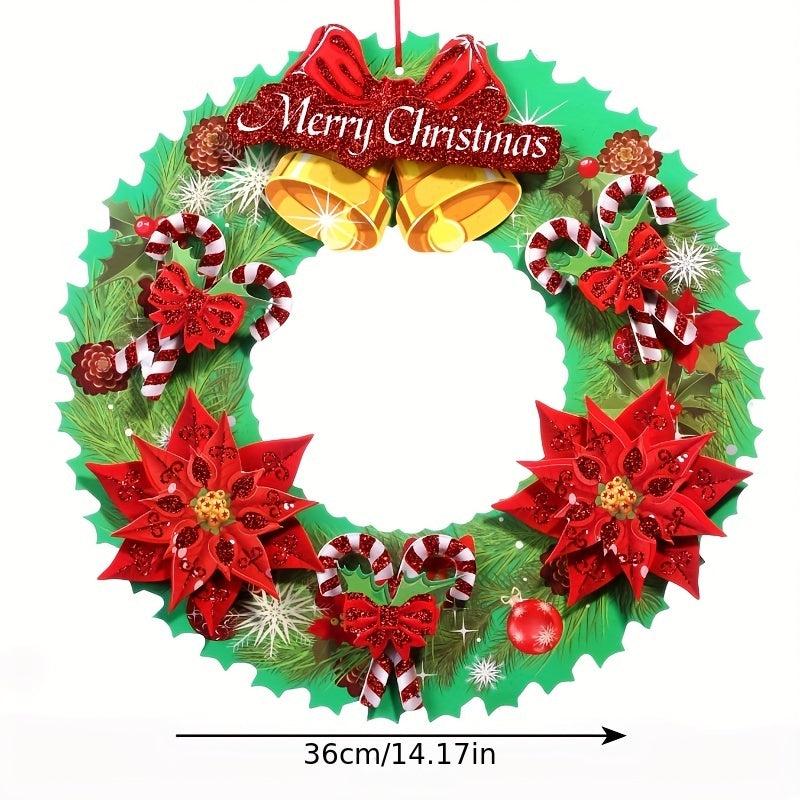 35 99 Cm Christmas Bow Wreath Garland Ornament Paper Pendant for Holiday Decor