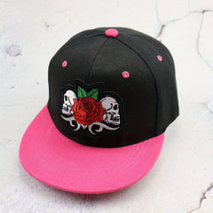 Hip Hop Cap Skull Rose Embroidery Hats Snapback Hat