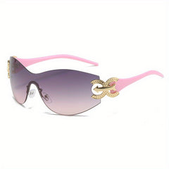 Y2K Wrap Around Sunglasses UV400 Gradient Sun Shades