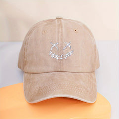 Ghost Face Ponytail Baseball Cap Embroidery Washed Distressed Dad Hats