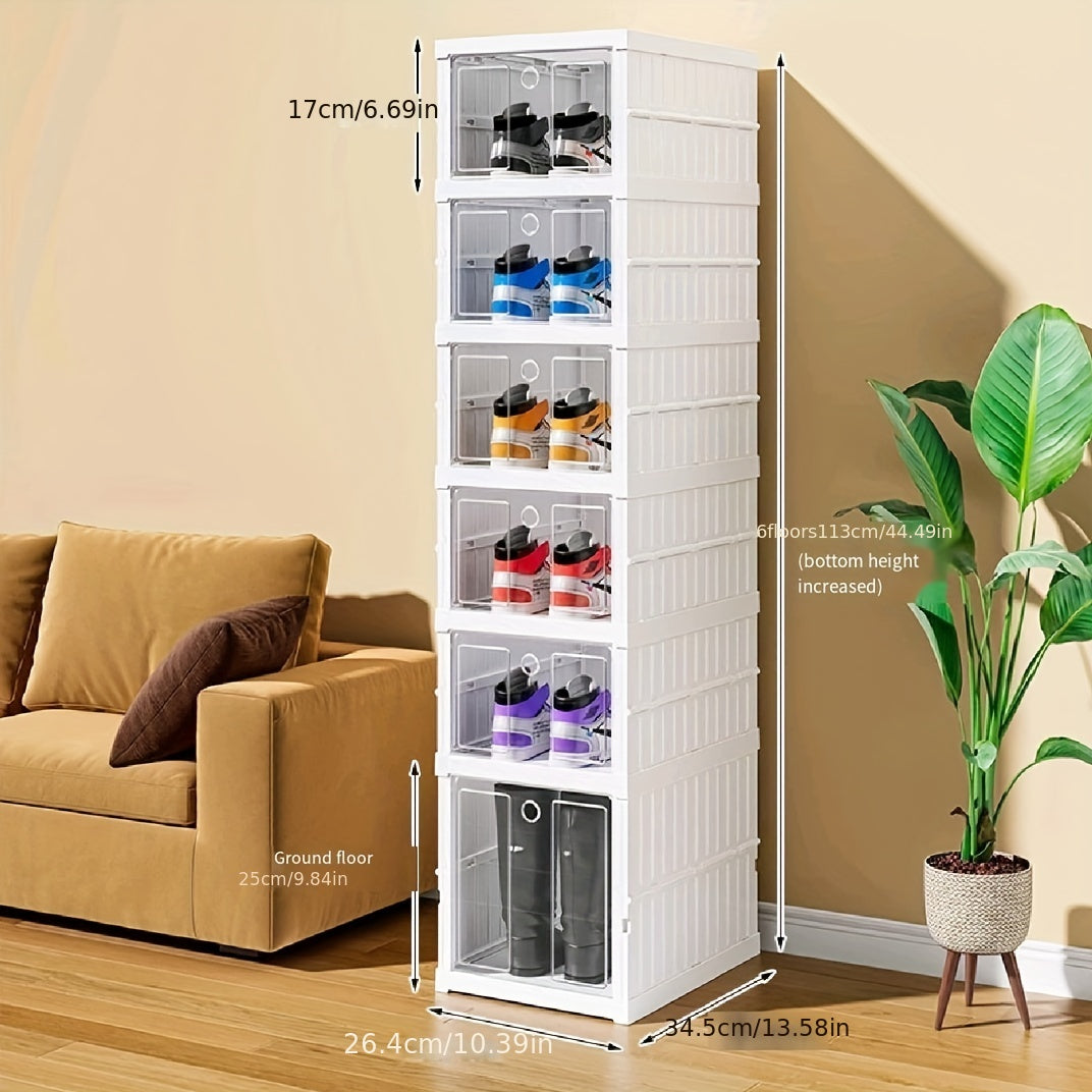 Plastic Folding Shoes Storage Box Cabinet 3 6 layer Shoes Cabinet