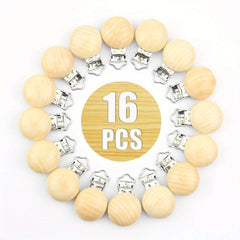 Natural Beech Wood Pacifier Clips Teething Grasping Toy DIY Accessory