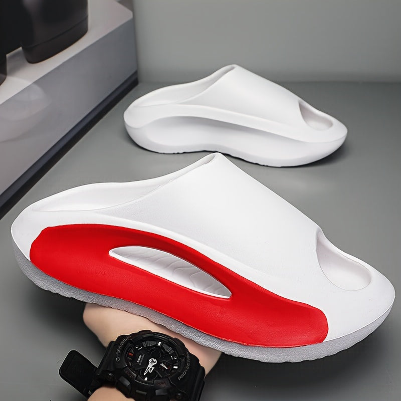 Men's Colour Block Slippers Comfy Non Slip Open Toe Slides