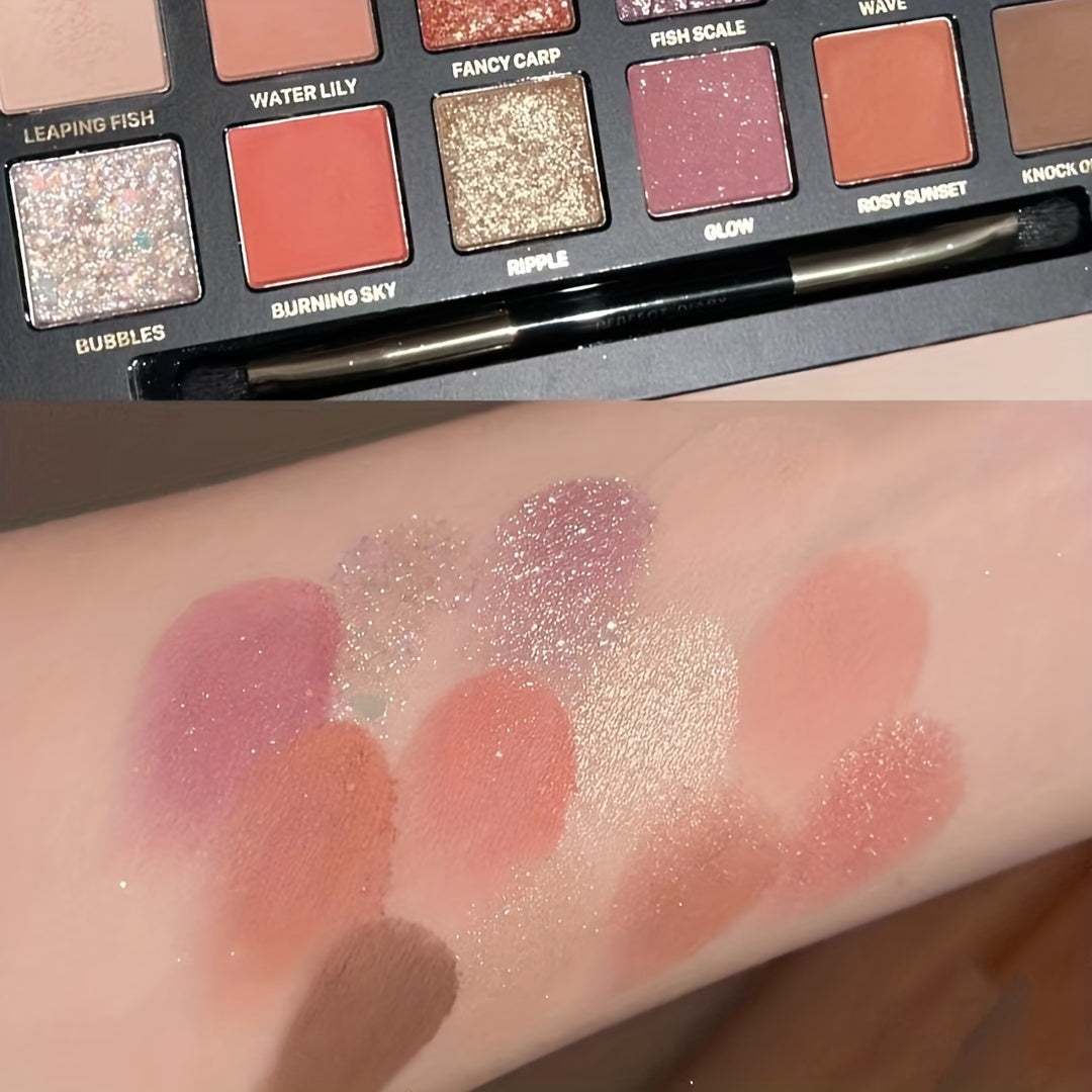 12 Colors Koi Scale Brown Orange Golden Eyeshadow Palette